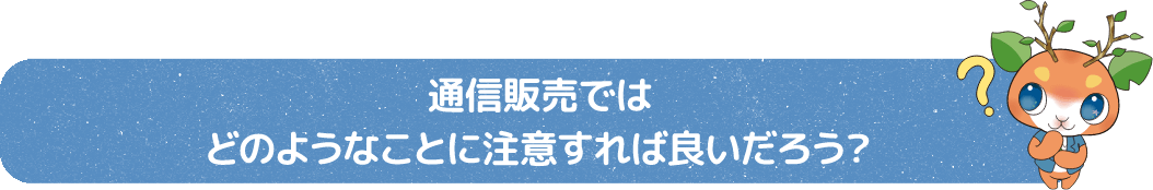 通信販売ではどのようなことに注意すれば良いだろう？
