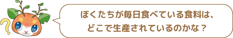 ぼくたちが毎日食べている食料は、どこで生産されているのかな?