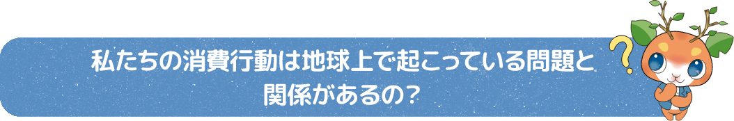  私たちの消費行動は地球上で起こっている問題と関係があるの?